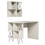 Hanah Home Extra 2 - Mesa de estudio con estantería de pared, Crema y Negro
